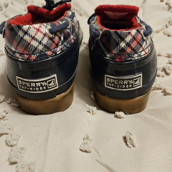Sperry Top Sider Duck Shoes Womens 6 Waterproof Low Slip On STS90712 Blue Plaid - Picture 3 of 5
